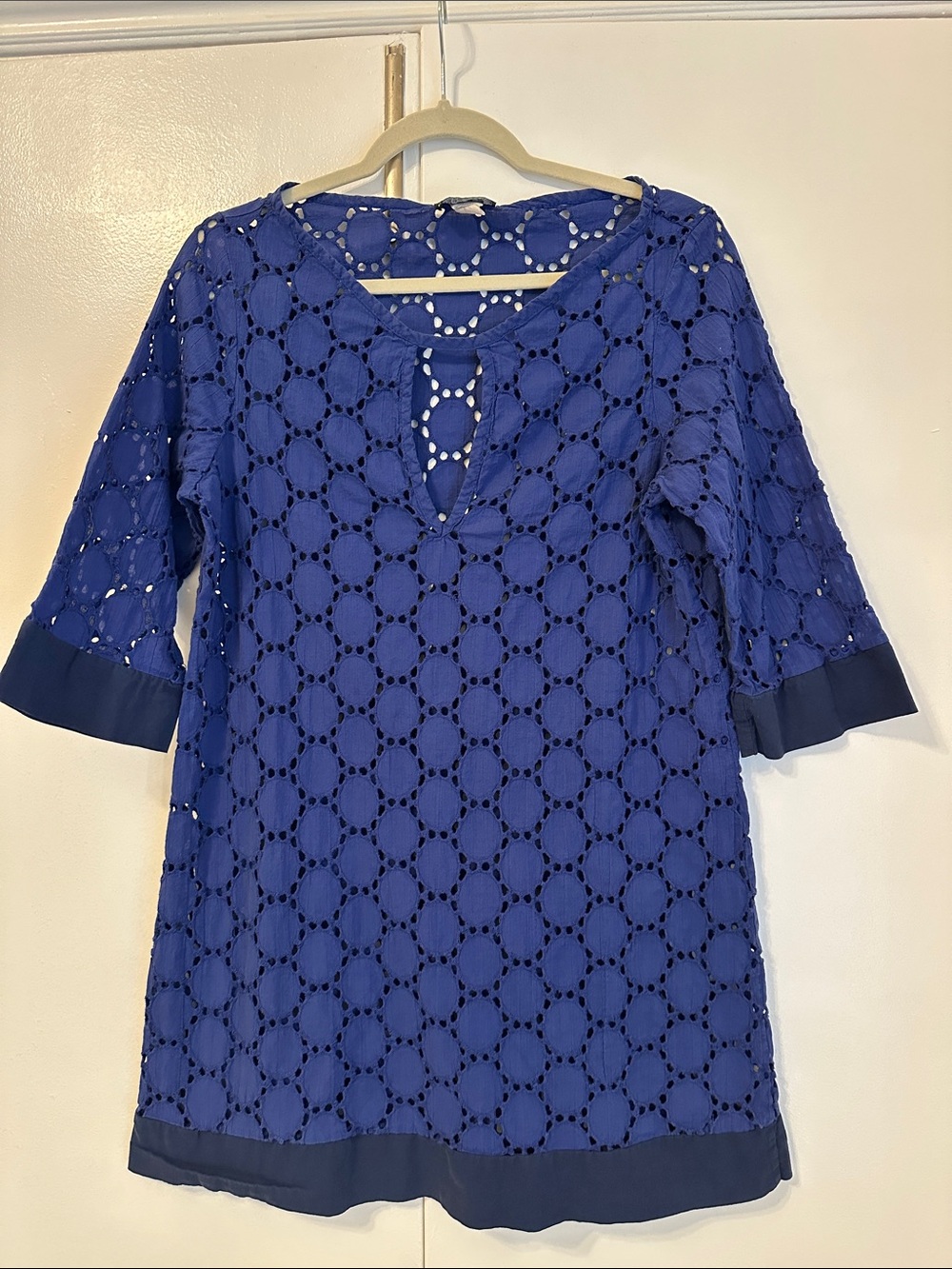 Jordan Taylor Royal Blue Eyelet Tunic Cotton